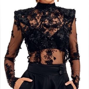 Zhivago Black Sheer Mulwala Top